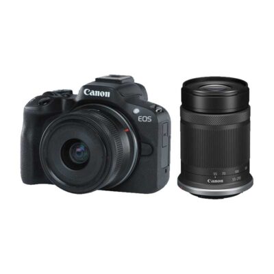 آوانگار - دوربین بدون آینه کانن Canon EOS R50 Mirrorless Black Body with RF-S 18-45mm & 55-210mm Lenses