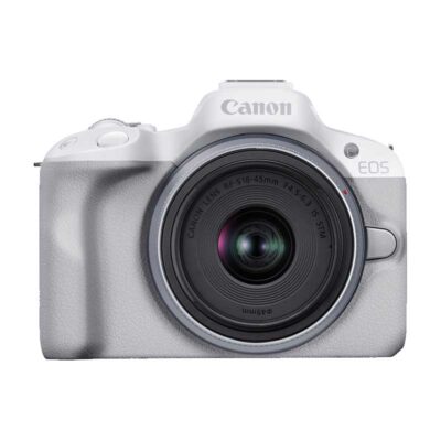 آوانگار - دوربین بدون آینه کانن Canon EOS R50 Mirrorless White Body with RF-S 18-45mm f/4.5-6.3 IS STM Lens - سفید