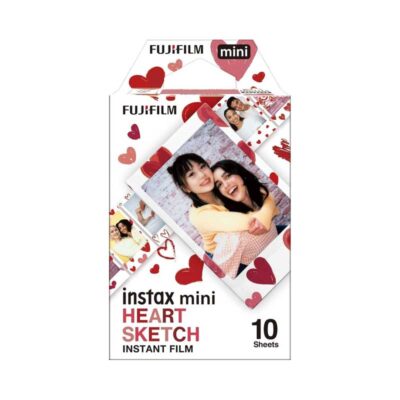 آوانگار - فیلم دوربین های چاپ سریع فوجی فیلم Fujifilm Instax Mini Heart Sketch Instant Film 10 Sheets - کاغذ 10 عددی حاشیه طرح قلب