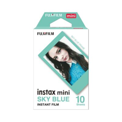 آوانگار - فیلم دوربین های چاپ سریع فوجی فیلم Fujifilm Instax Mini Sky Blue Instant Film 10 Sheets - کاغذ 10 عددی حاشیه رنگ آبی آسمانی