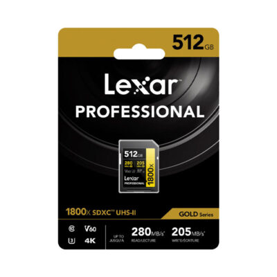 آوانگار - کارت حافظه 512 گیگابایت لکسار Lexar 512GB Professional 1800x UHS-II SDXC Memory Card