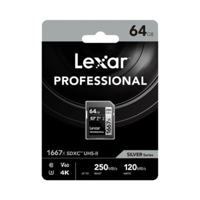 آوانگار - کارت حافظه 64 گیگابایت لکسار Lexar 64GB Professional 1667x UHS-II SDXC Memory Card