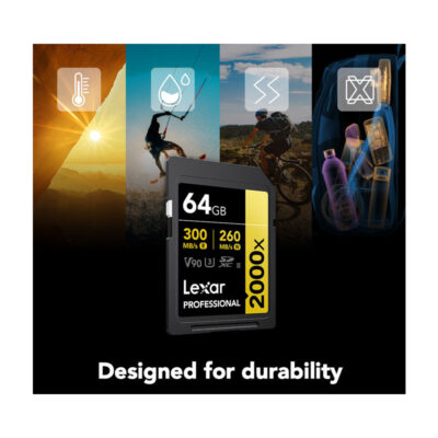 آوانگار - کارت حافظه 64 گیگابایت لکسار Lexar 64GB Professional 2000x UHS-II SDXC Memory Card AVANEGARSHOP.com