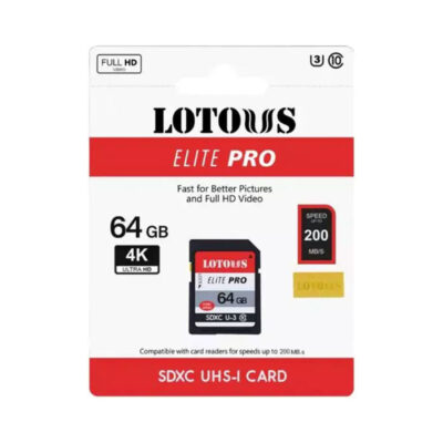 آوانگار - کارت حافظه 64 گیگابایت لوتوس Lotous Elite Pro SDHC UHS-I 64GB 200MB/s